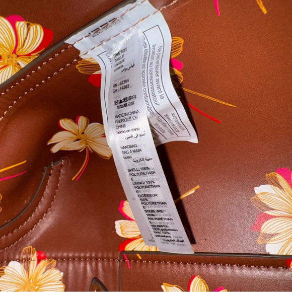 DRAPER JAMES Elle Convertible Tote Bag Brown Flower Charm - Picture 13 of 13